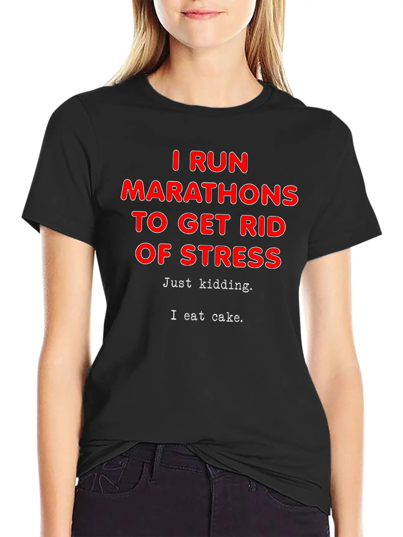 Stress Eat Cake Funny T-shirt Stylish Everyday T-Shirt – Unisex Basic Cotton Tee
