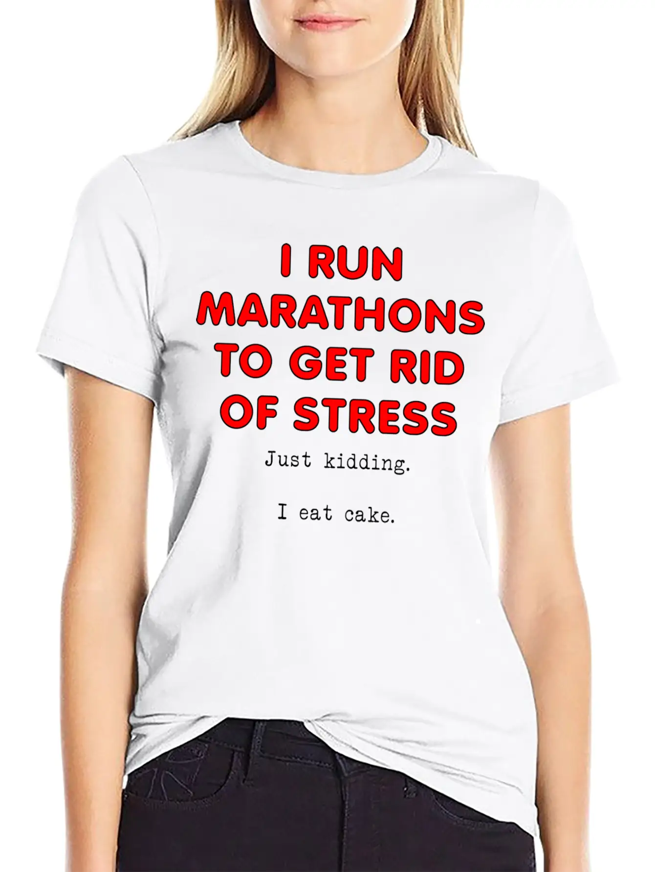 Stress Eat Cake Funny T-shirt Stylish Everyday T-Shirt – Unisex Basic Cotton Tee