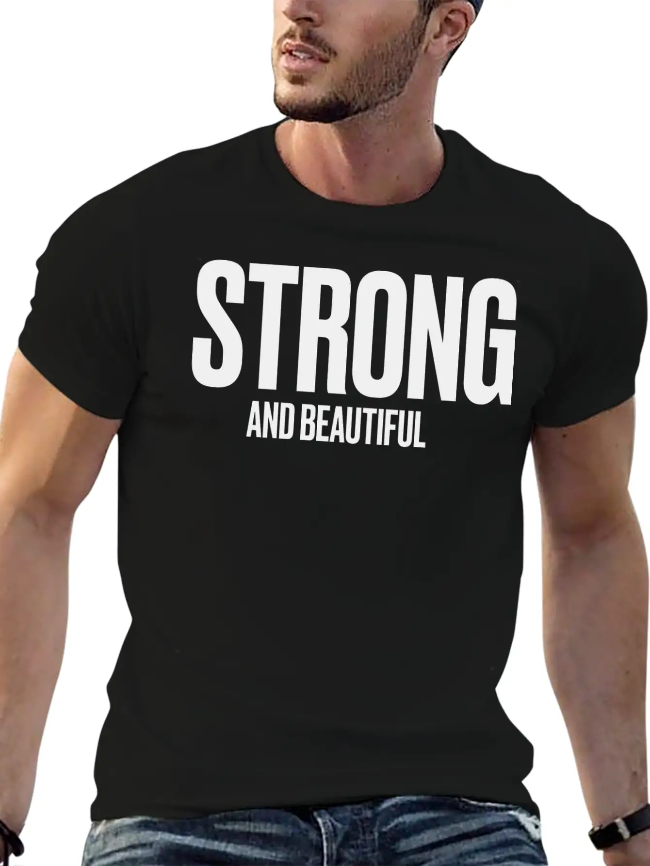 Strong And Beautiful Basic Graphic T-Shirt – Daily Comfort In Soft Cotton