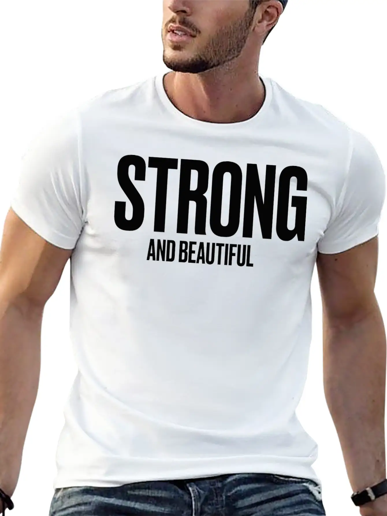 Strong And Beautiful Basic Graphic T-Shirt – Daily Comfort In Soft Cotton