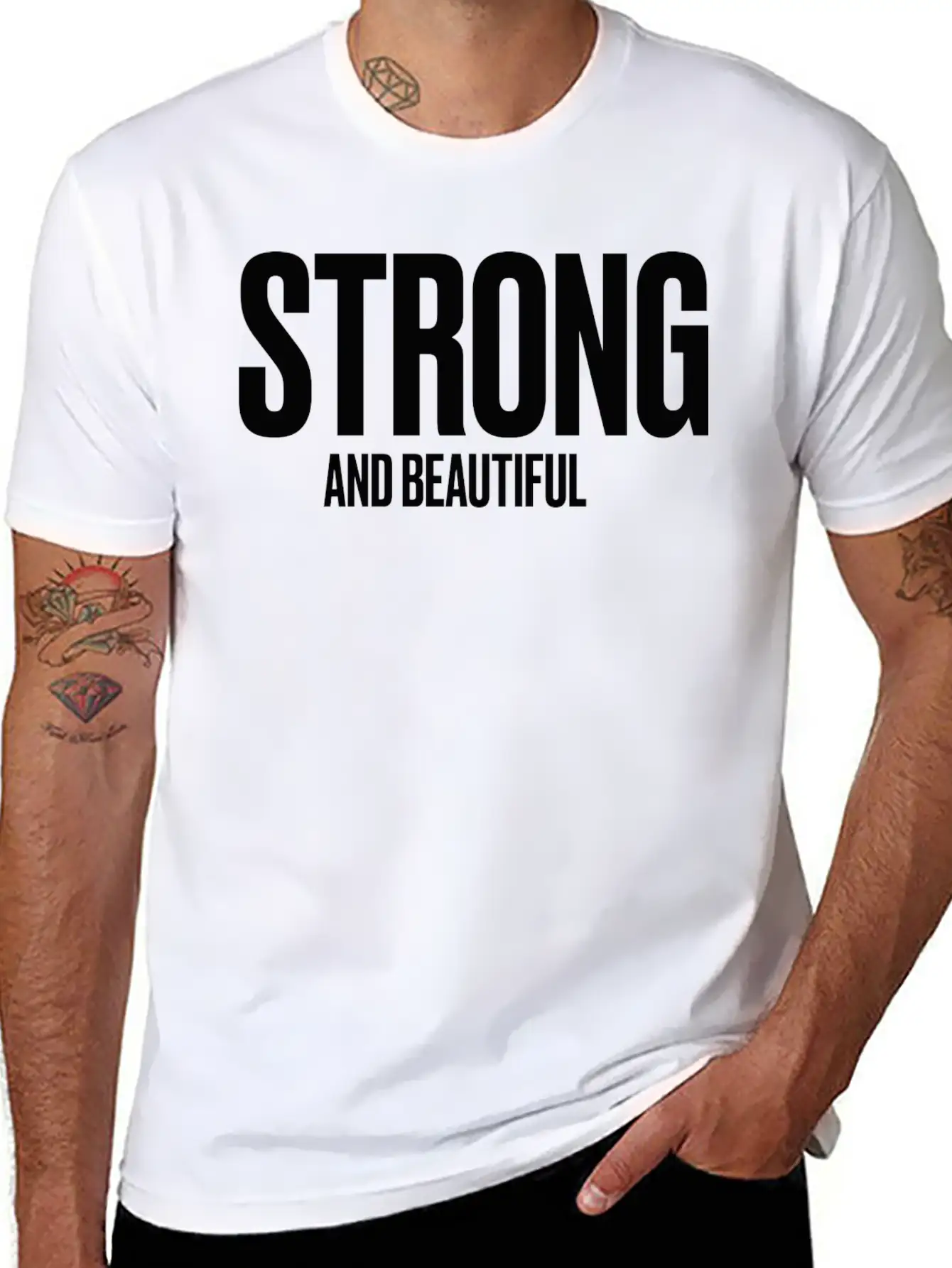 Strong And Beautiful Basic Graphic T-Shirt – Daily Comfort In Soft Cotton