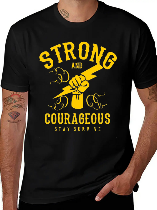 Strong And Courageous Unisex Casual T-Shirt – Clean Design For Daily Comfort