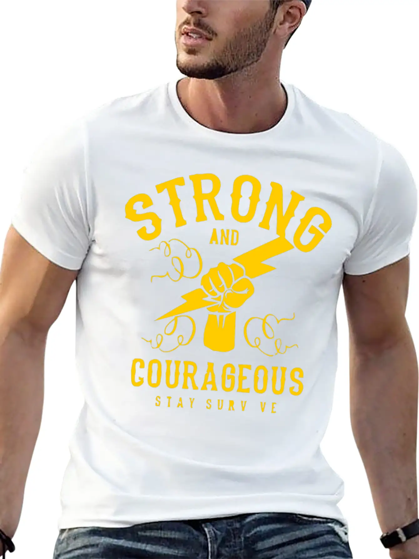 Strong And Courageous Unisex Casual T-Shirt – Clean Design For Daily Comfort