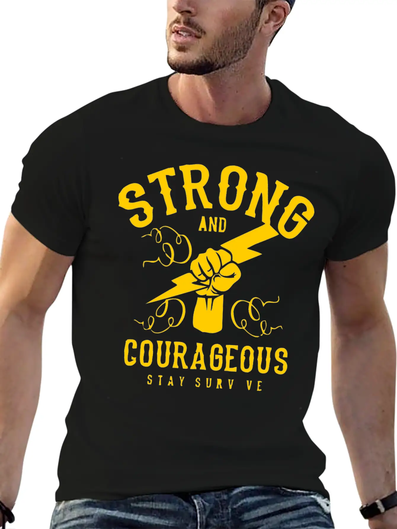 Strong And Courageous Unisex Casual T-Shirt – Clean Design For Daily Comfort