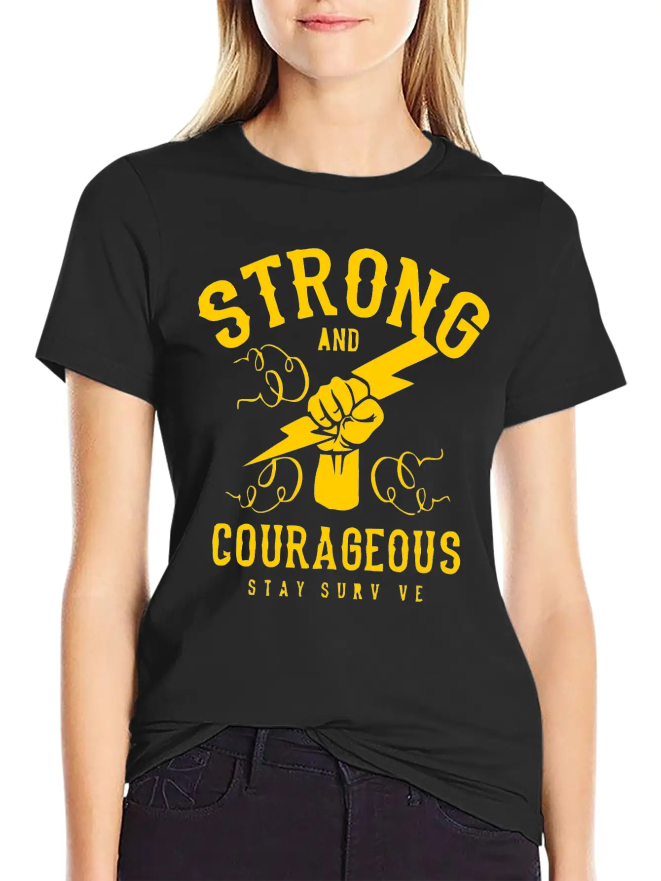 Strong And Courageous Unisex Casual T-Shirt – Clean Design For Daily Comfort