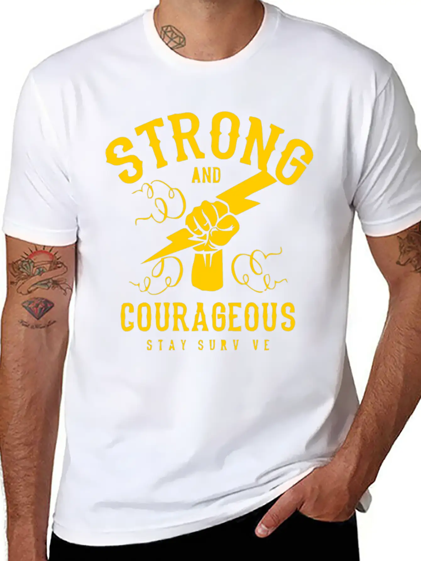 Strong And Courageous Unisex Casual T-Shirt – Clean Design For Daily Comfort