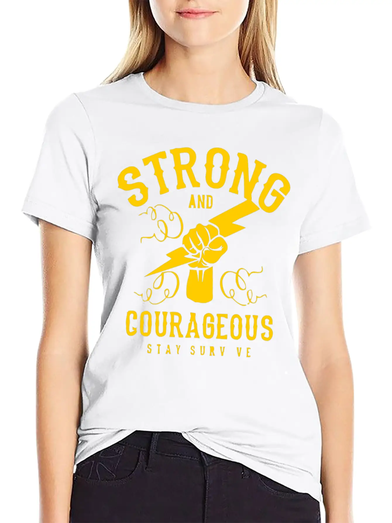 Strong And Courageous Unisex Casual T-Shirt – Clean Design For Daily Comfort