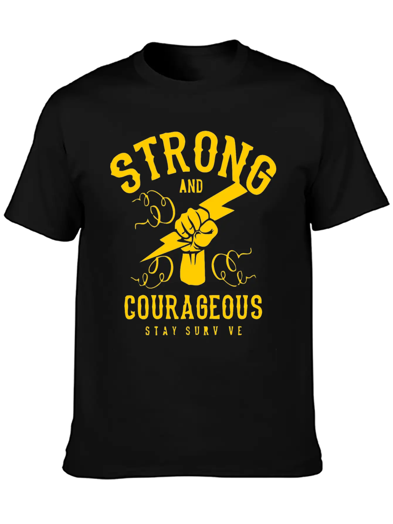Strong And Courageous Unisex Casual T-Shirt – Clean Design For Daily Comfort