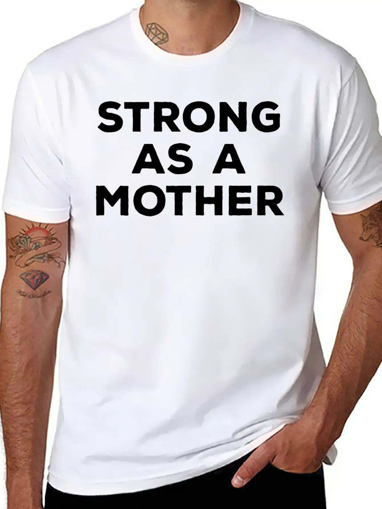 STRONG AS A MOTHER Comfortable Minimalist Graphic Tee – Summer Style Essential