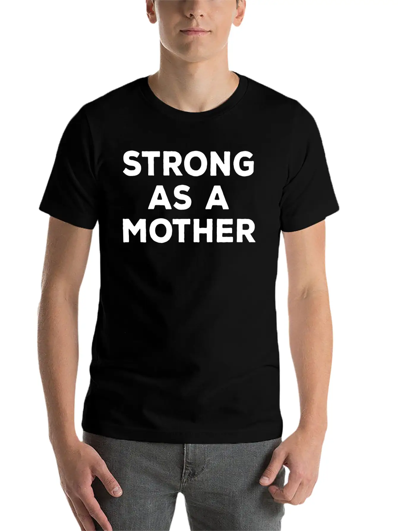 STRONG AS A MOTHER Comfortable Minimalist Graphic Tee – Summer Style Essential