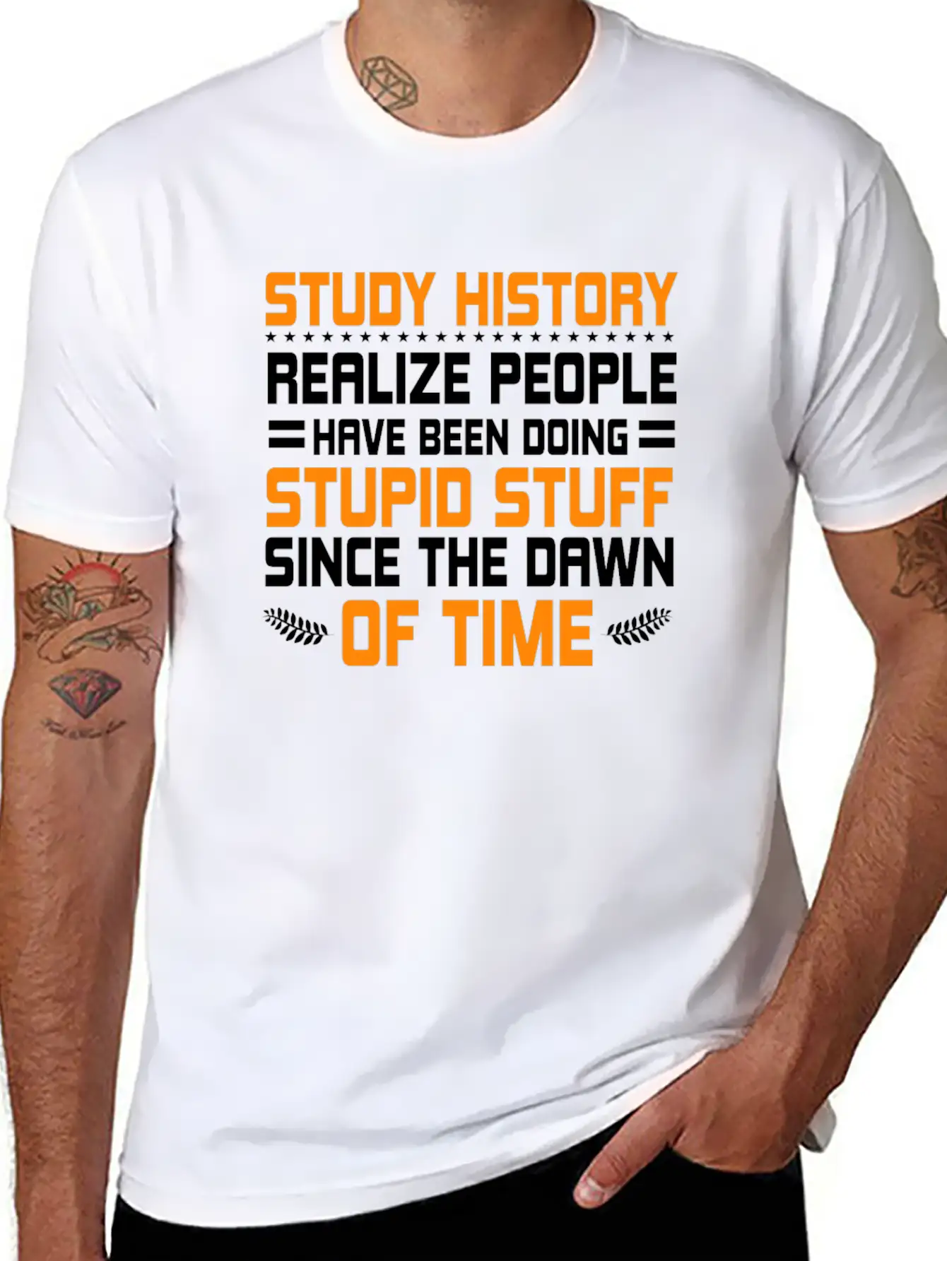 Study History History Teacher Gift Stylish Everyday T-Shirt – Unisex Basic Cotton Tee