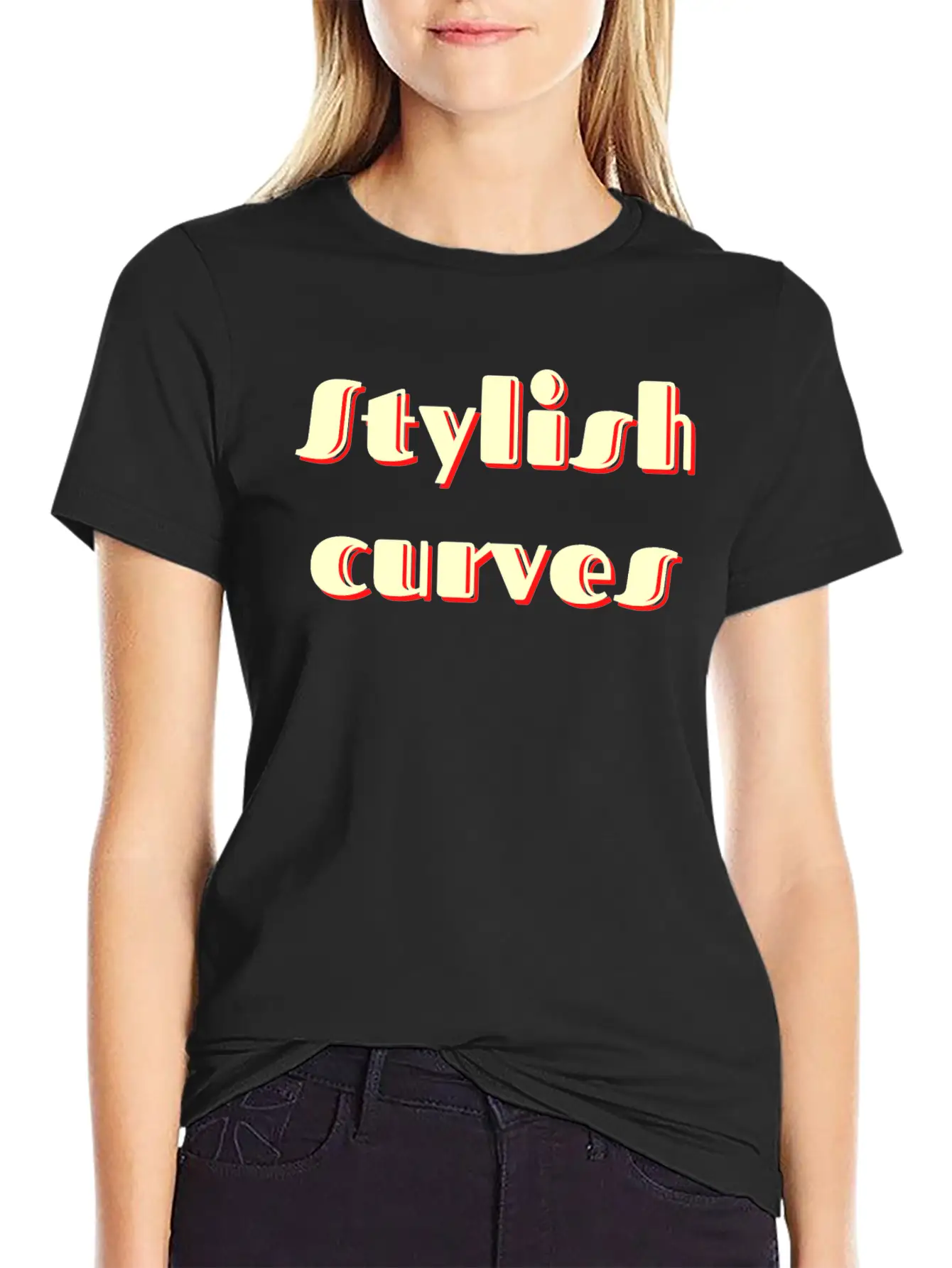 Stylish Curves Classic Retro Stylish Everyday T-Shirt – Unisex Basic Cotton Tee