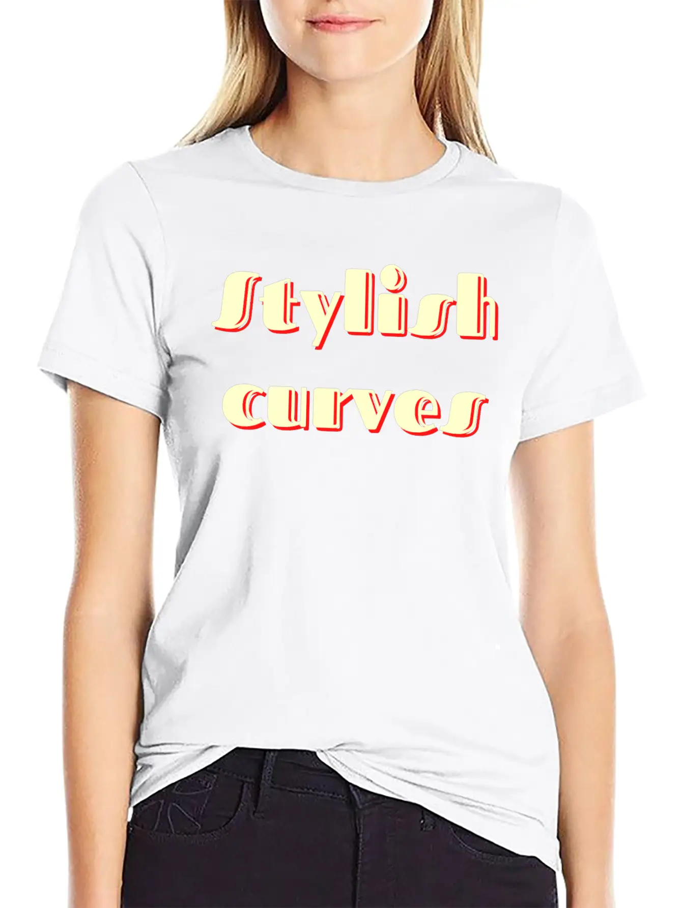 Stylish Curves Classic Retro Stylish Everyday T-Shirt – Unisex Basic Cotton Tee