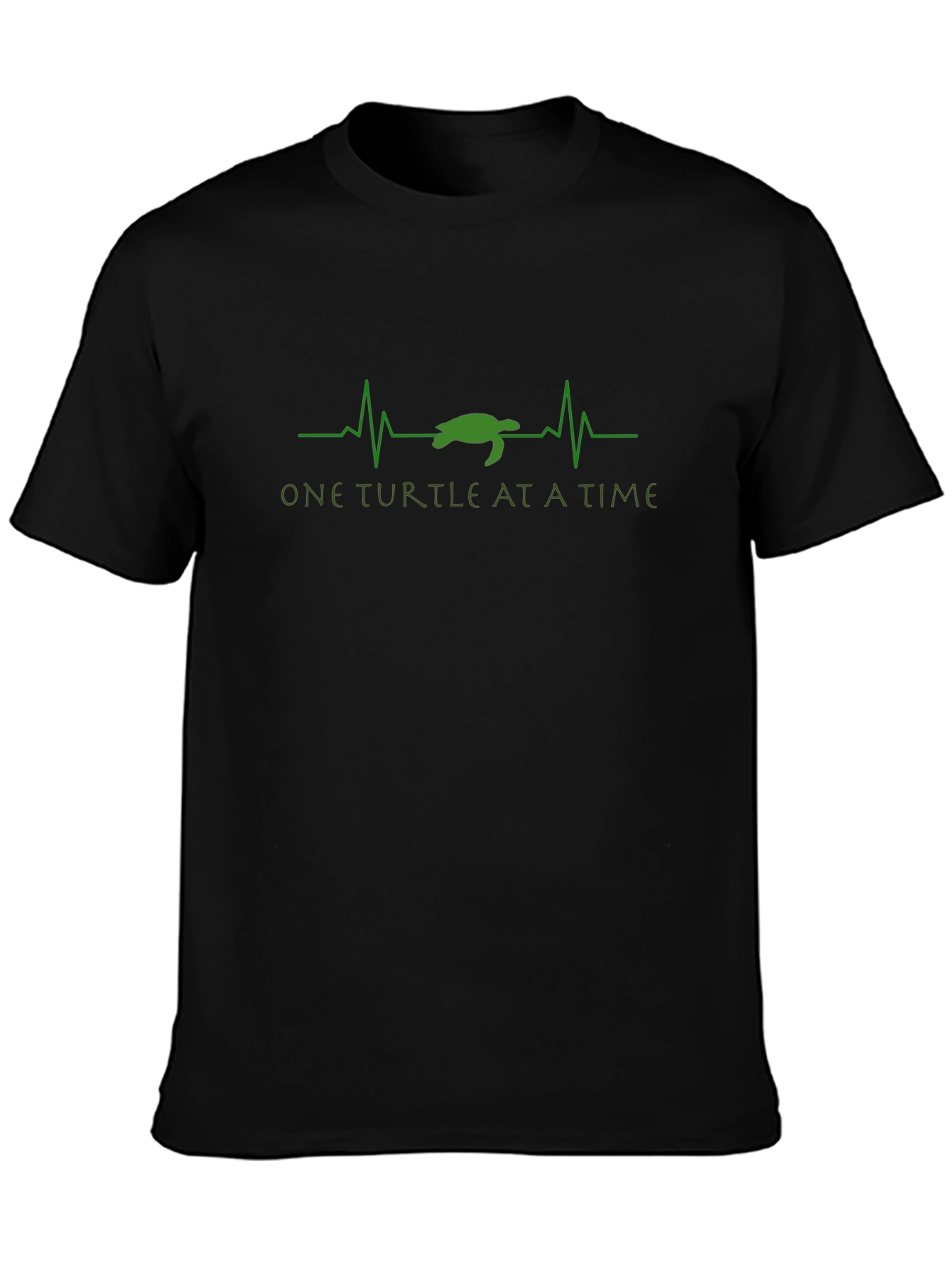 One Turtle At A Time Black Graphic Tee