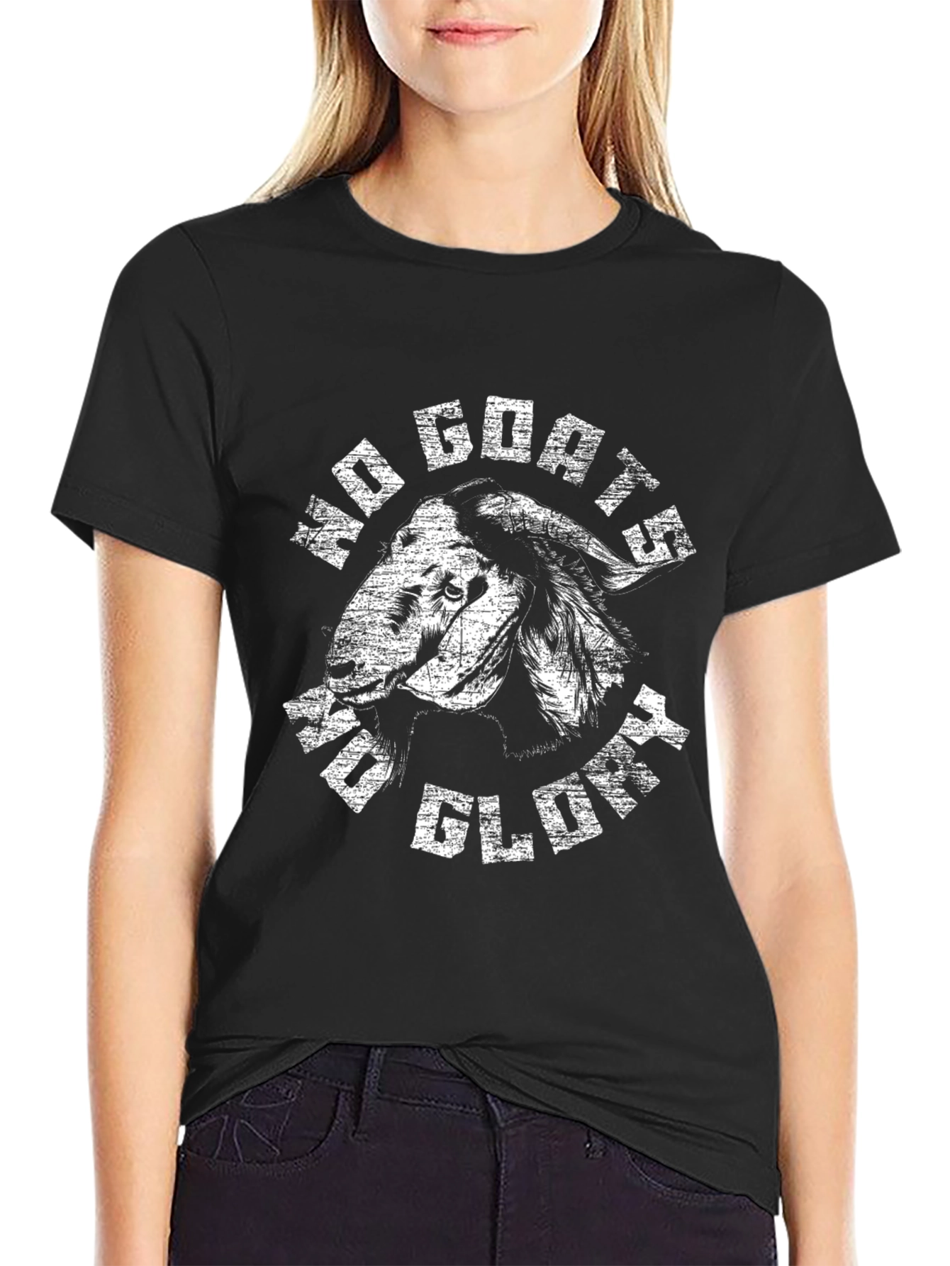 No Goats No Glory Black Graphic Tee