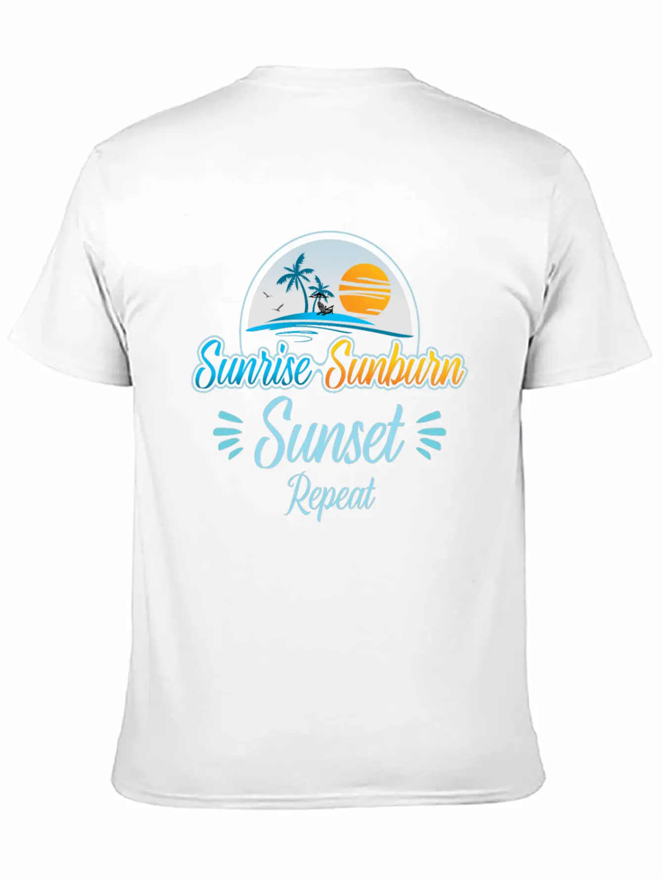 Summer, Beach & Sunrise Sunburn Sunset Repeat Stylish Everyday T-Shirt – Unisex Basic Cotton Tee
