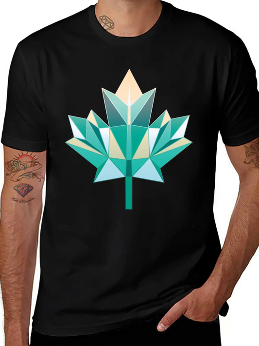 Summer Maple Leaf Unisex Short Sleeve Soft Cotton T-Shirt – Casual Everyday Wear