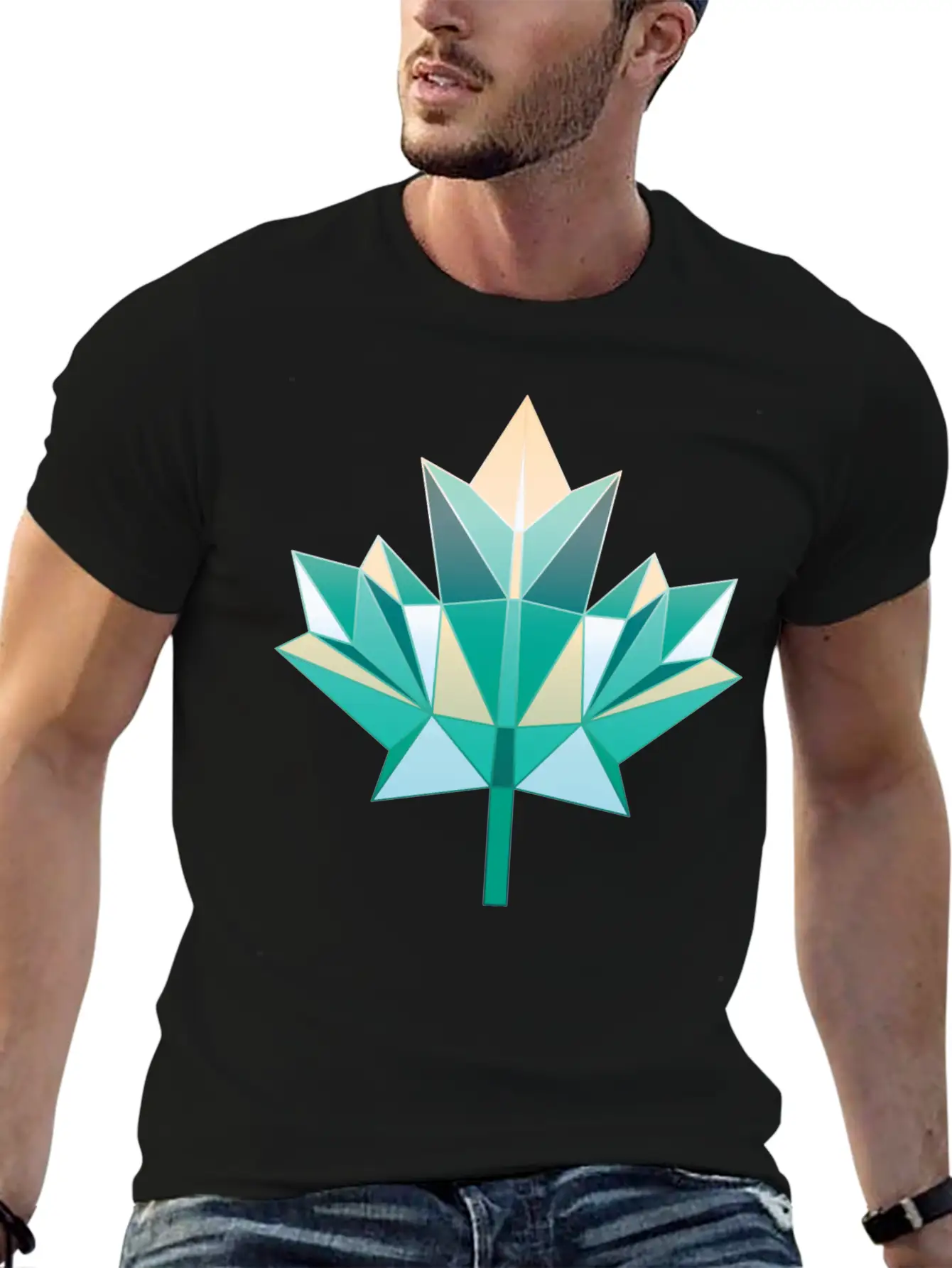 Summer Maple Leaf Unisex Short Sleeve Soft Cotton T-Shirt – Casual Everyday Wear