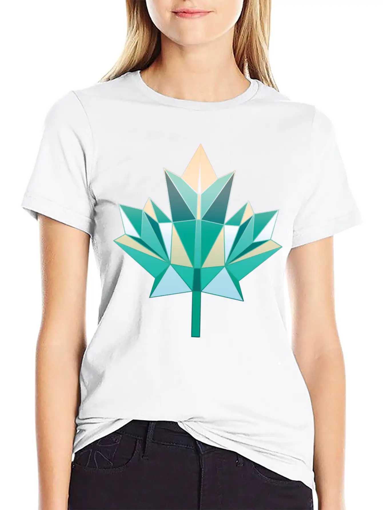 Summer Maple Leaf Unisex Short Sleeve Soft Cotton T-Shirt – Casual Everyday Wear