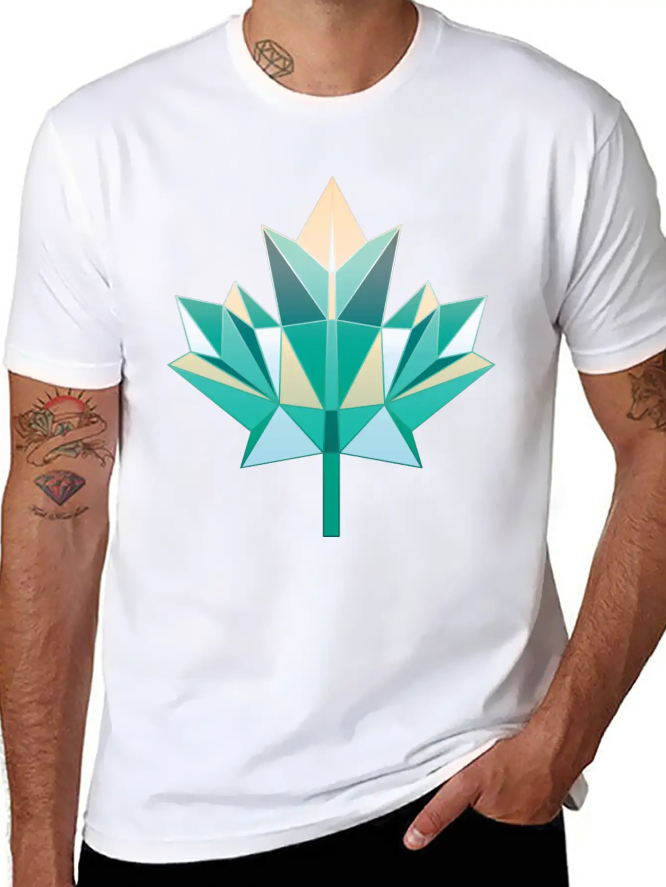 Summer Maple Leaf Unisex Short Sleeve Soft Cotton T-Shirt – Casual Everyday Wear