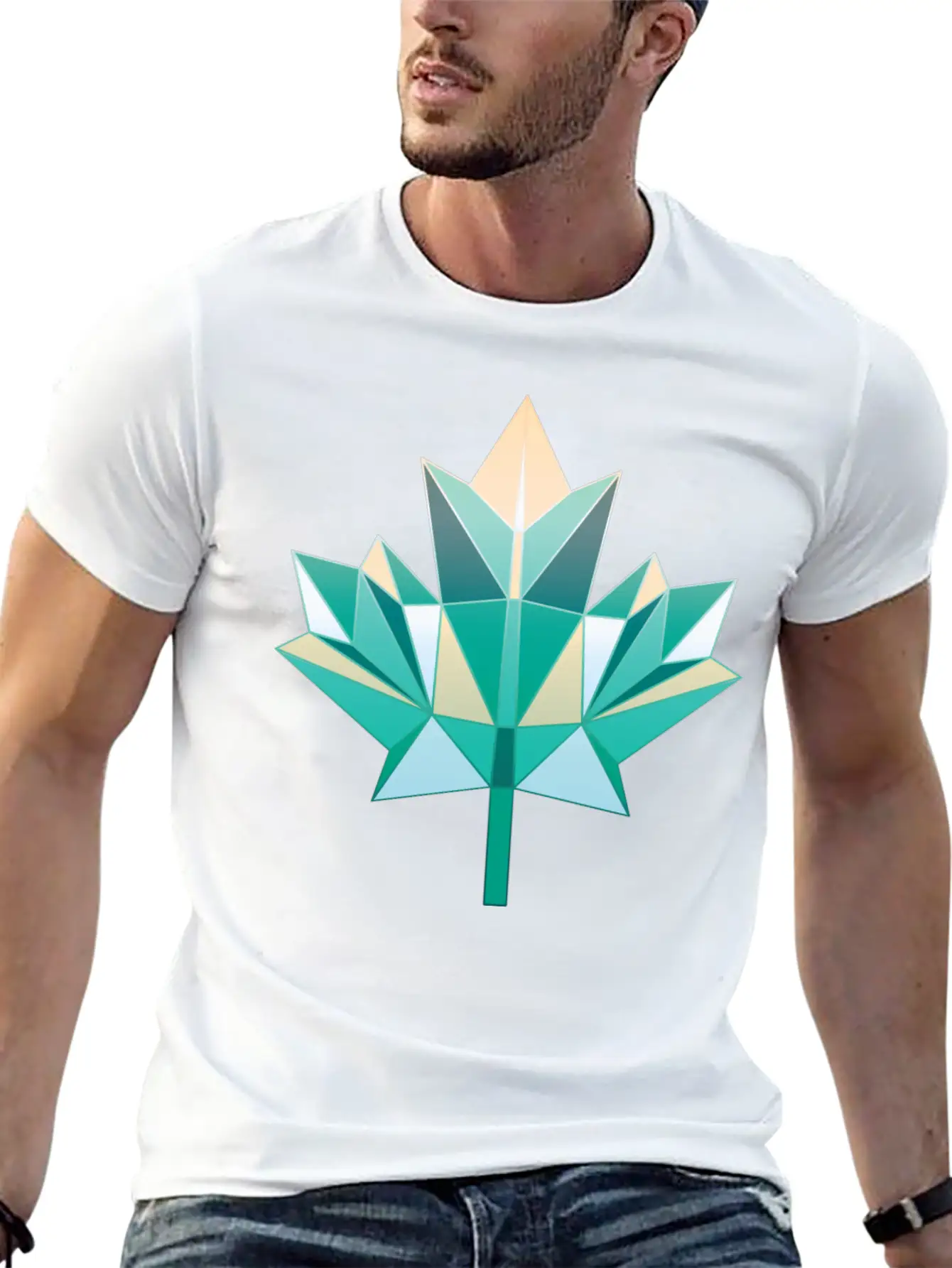 Summer Maple Leaf Unisex Short Sleeve Soft Cotton T-Shirt – Casual Everyday Wear
