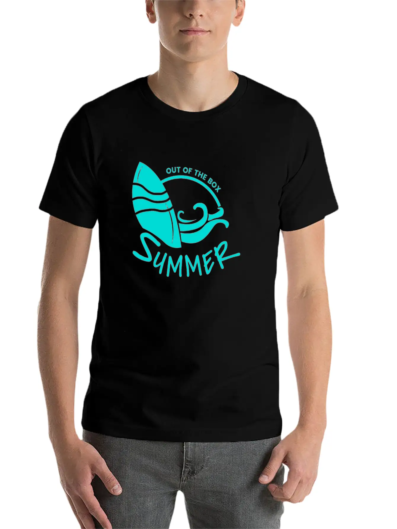 Summer Out Of The Box Bleu Timeless Short Sleeve Tee – Comfy And Minimalist Design