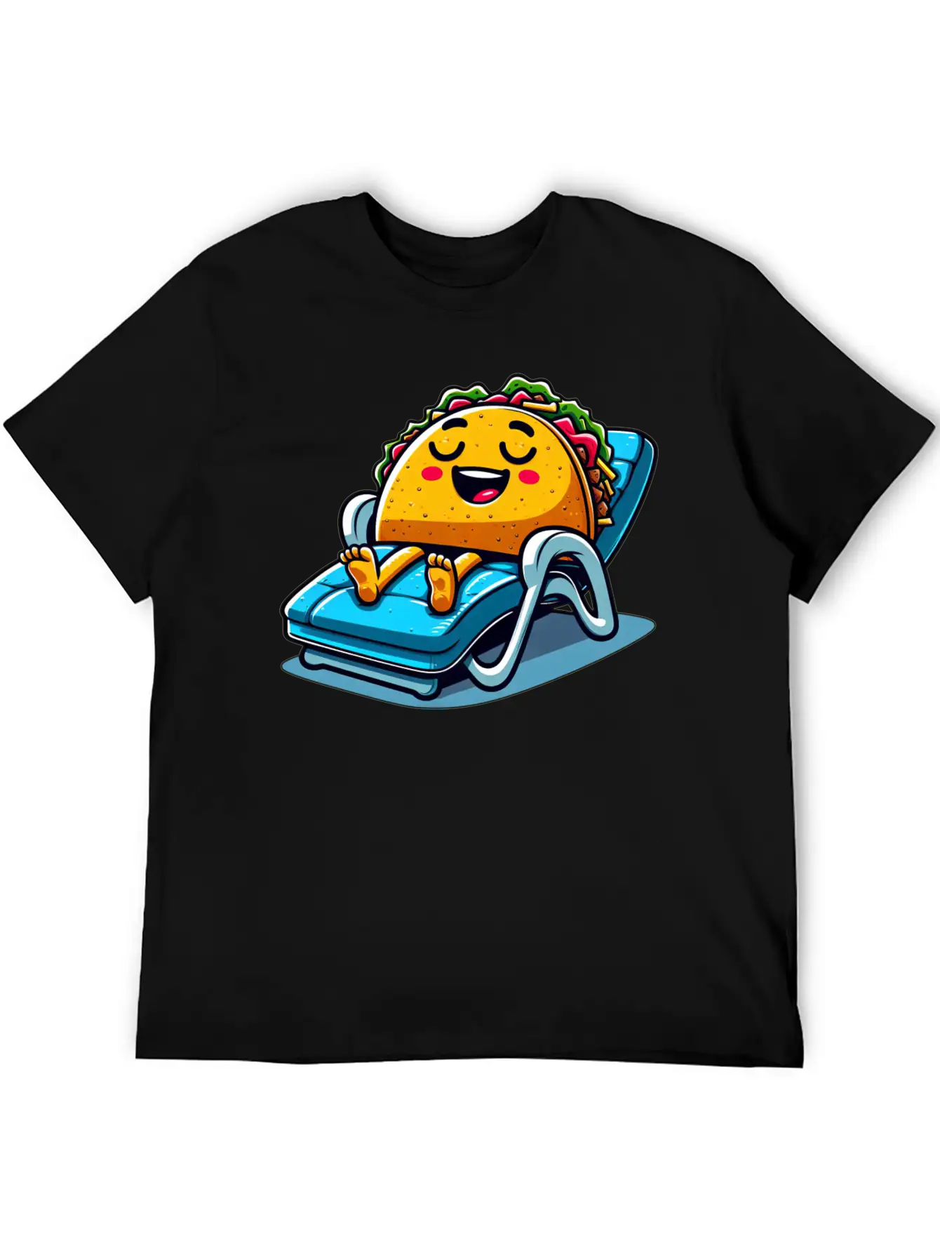 Summer Taco On Beach Sun Lounger Unisex Short Sleeve Soft Cotton T-Shirt – Casual Everyday Wear