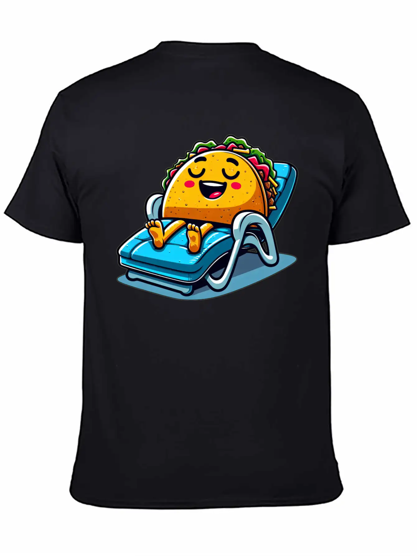 Summer Taco On Beach Sun Lounger Unisex Short Sleeve Soft Cotton T-Shirt – Casual Everyday Wear