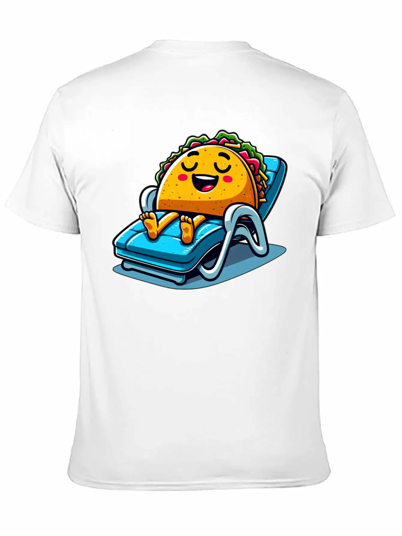 Summer Taco On Beach Sun Lounger Unisex Short Sleeve Soft Cotton T-Shirt – Casual Everyday Wear