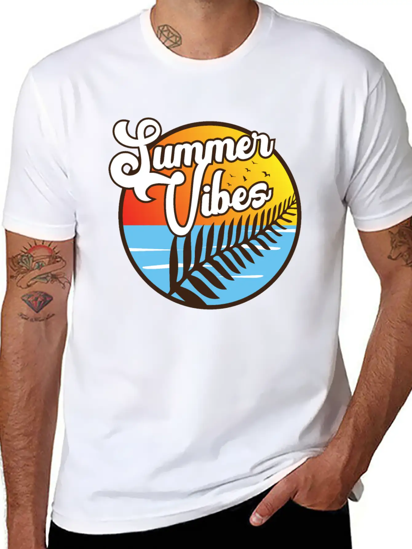 Summer Vibes Maori Silver Fern Polynesian Gift Basic Graphic T-Shirt – Daily Comfort In Soft Cotton