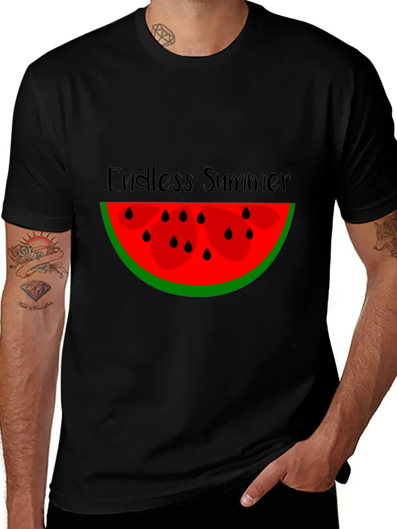 Summer Watermelon Endless Summer Unisex Short Sleeve Soft Cotton T-Shirt – Casual Everyday Wear