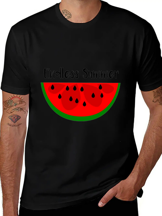 Summer Watermelon Endless Summer Unisex Short Sleeve Soft Cotton T-Shirt – Casual Everyday Wear