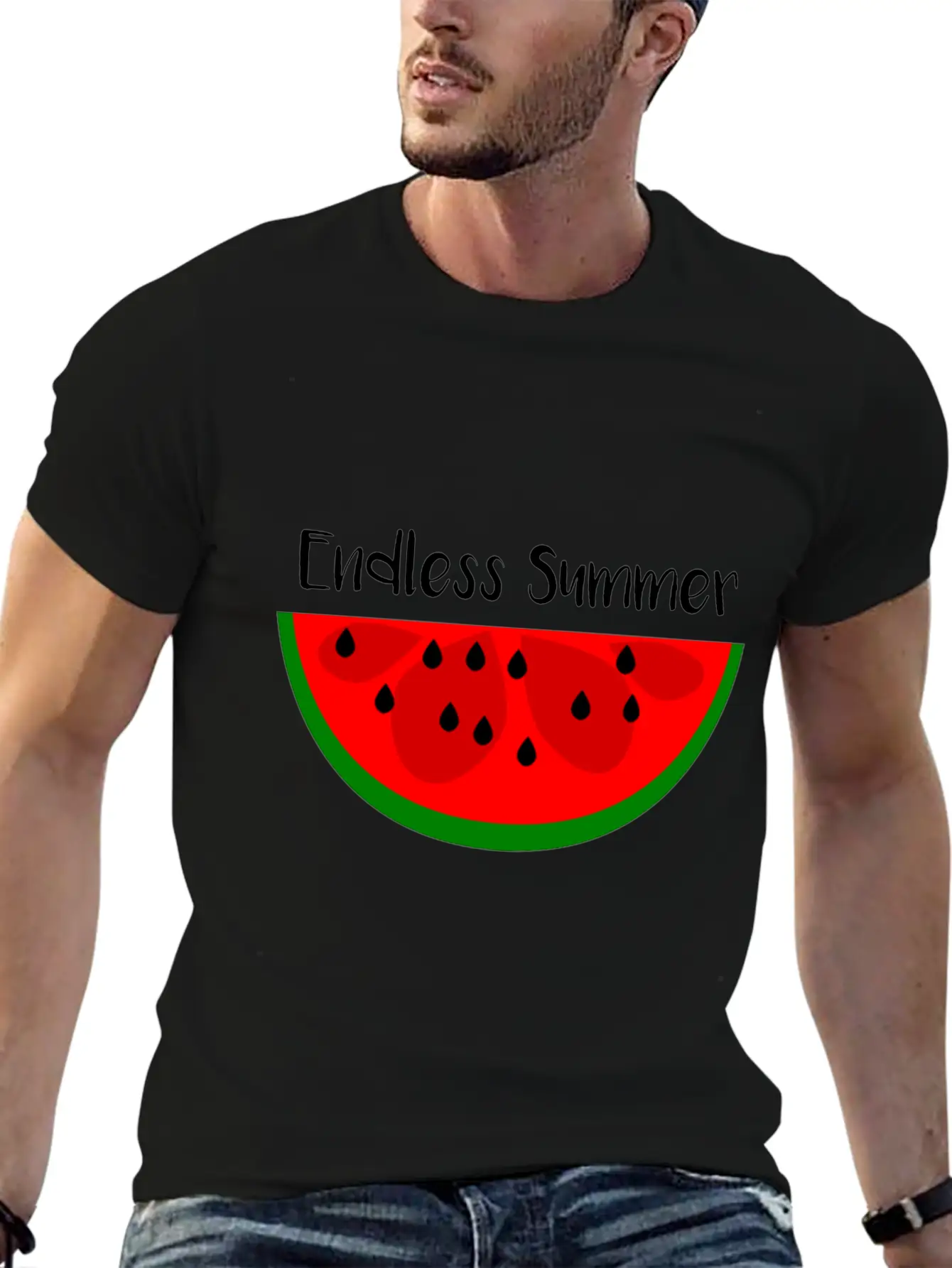 Summer Watermelon Endless Summer Unisex Short Sleeve Soft Cotton T-Shirt – Casual Everyday Wear
