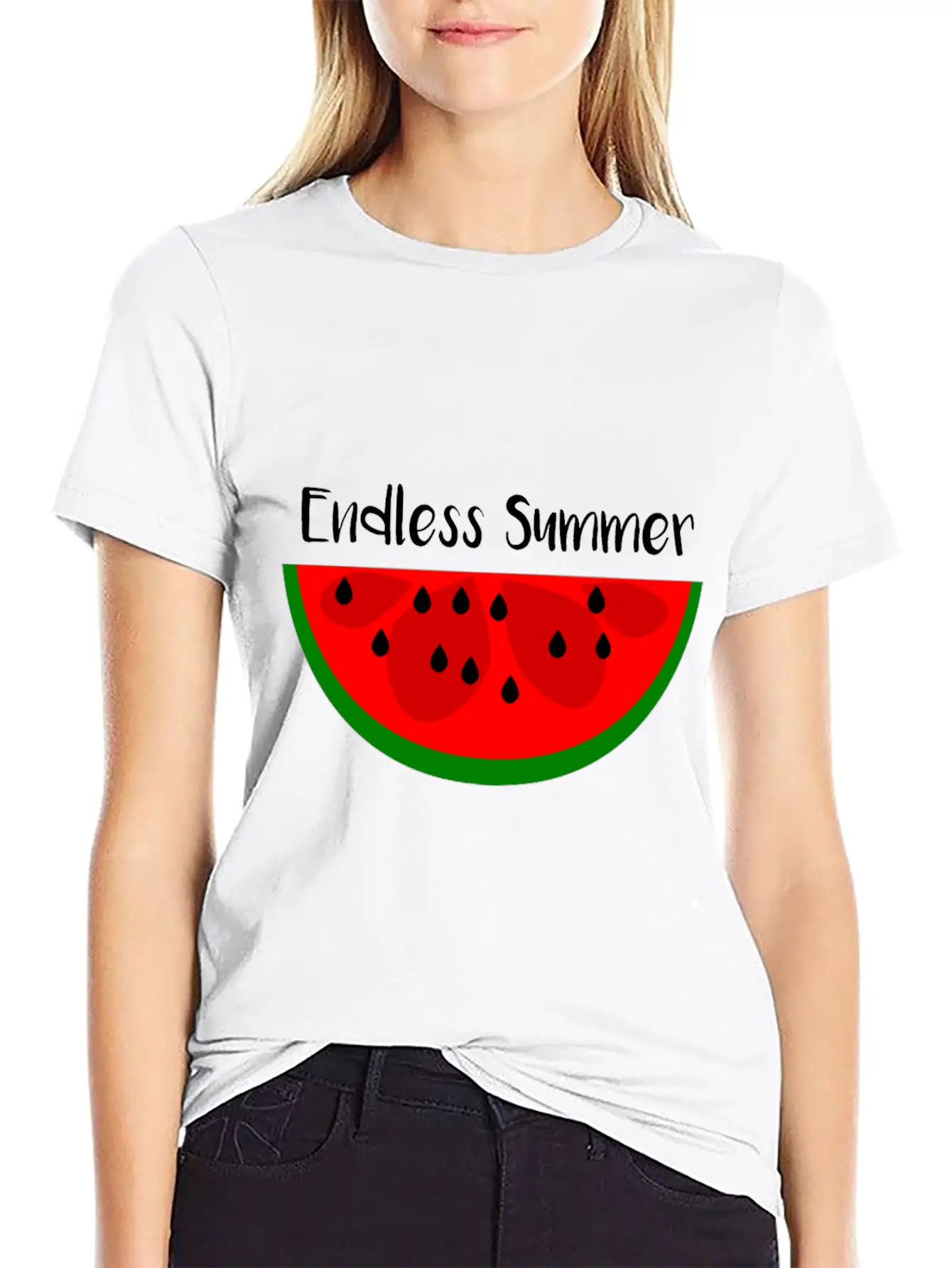 Summer Watermelon Endless Summer Unisex Short Sleeve Soft Cotton T-Shirt – Casual Everyday Wear