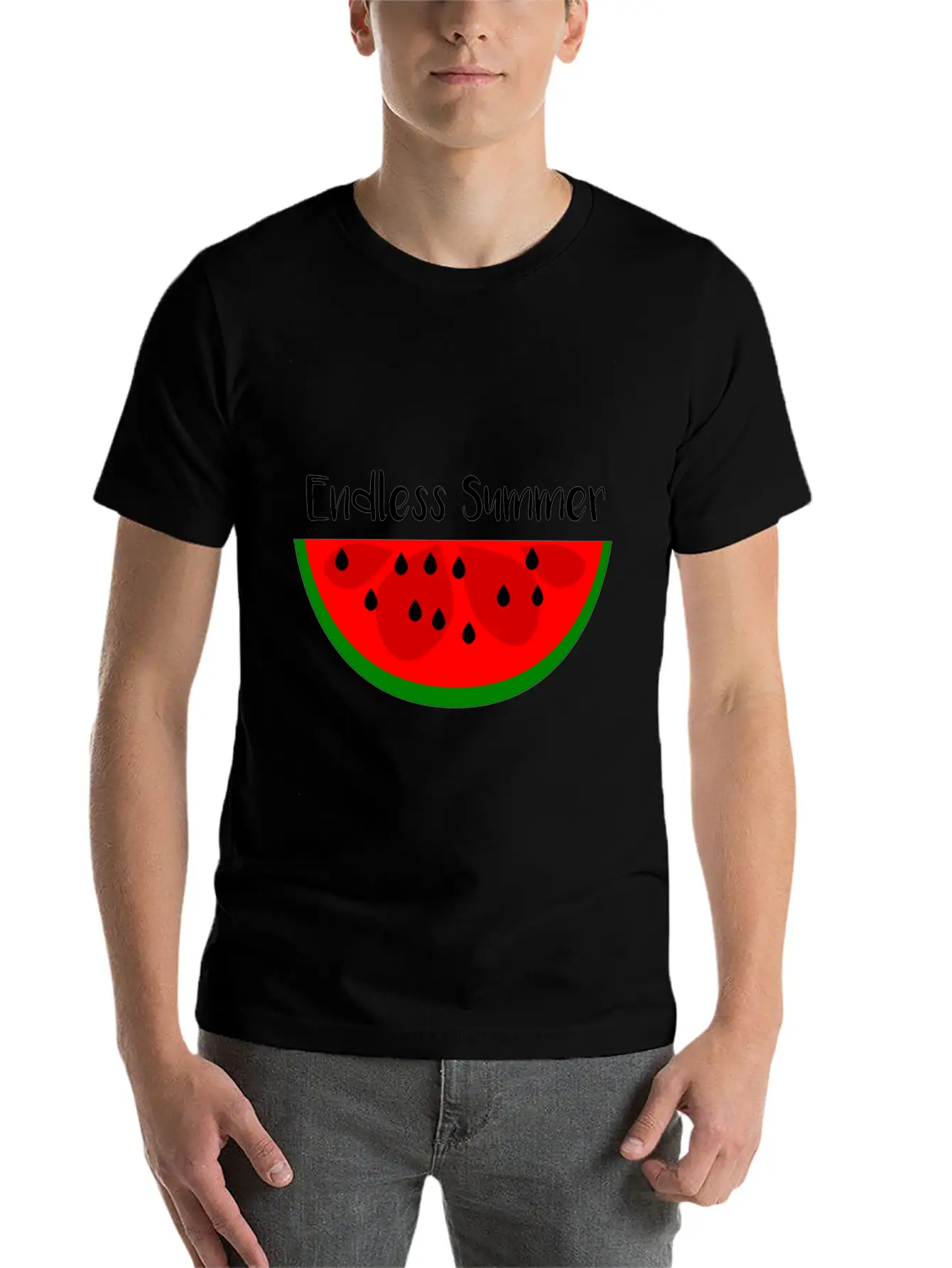 Summer Watermelon Endless Summer Unisex Short Sleeve Soft Cotton T-Shirt – Casual Everyday Wear
