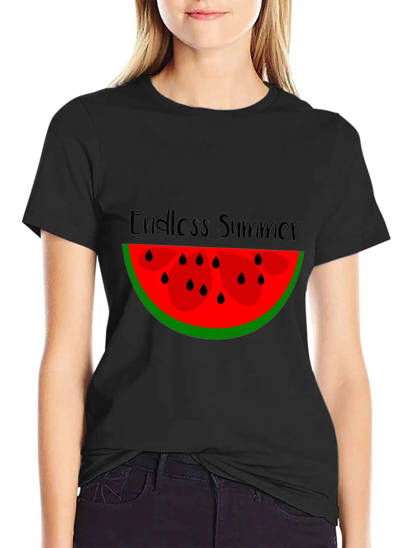 Summer Watermelon Endless Summer Unisex Short Sleeve Soft Cotton T-Shirt – Casual Everyday Wear