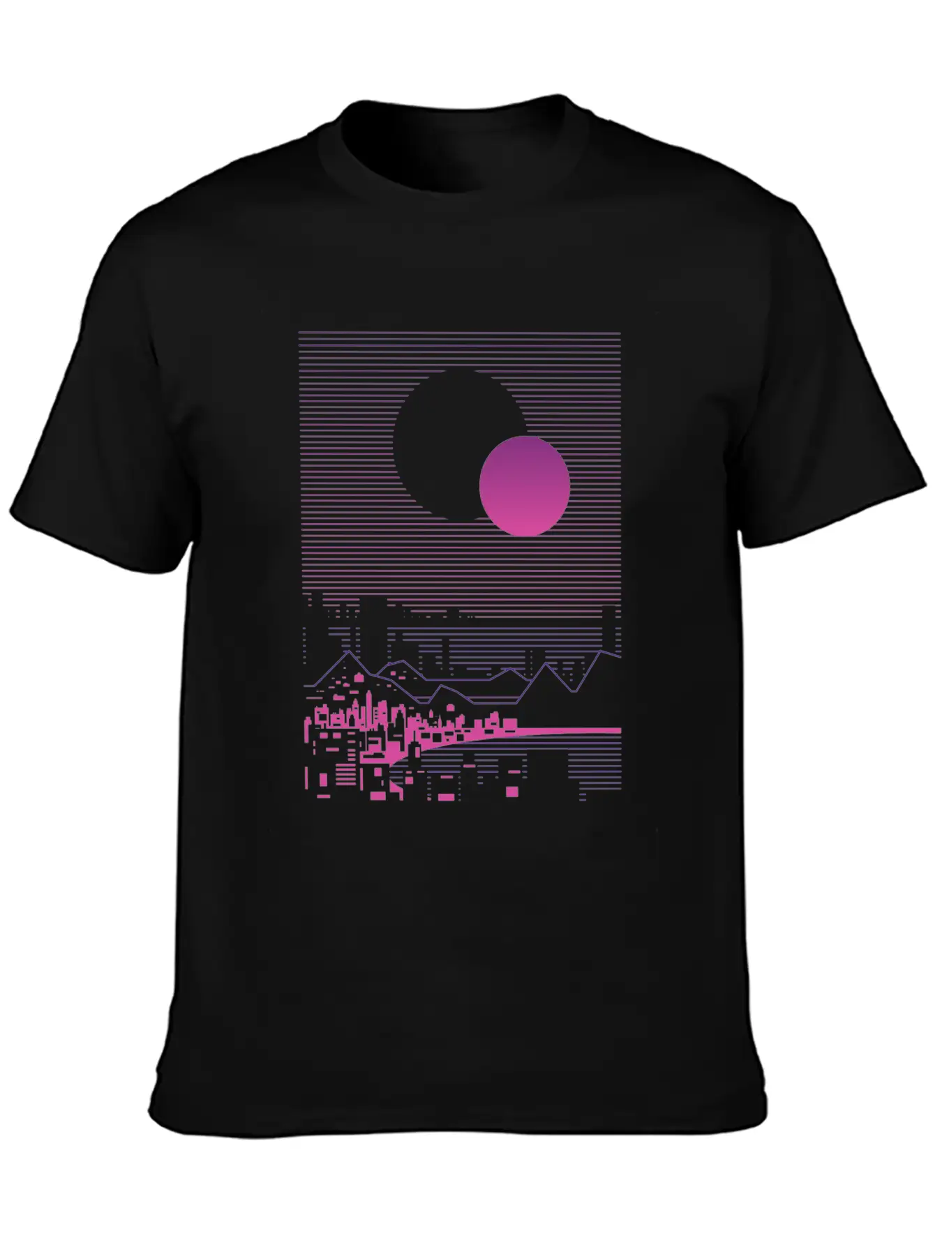 Sun And Moon Lineal Landscape Timeless Short Sleeve Tee – Comfy And Minimalist Design
