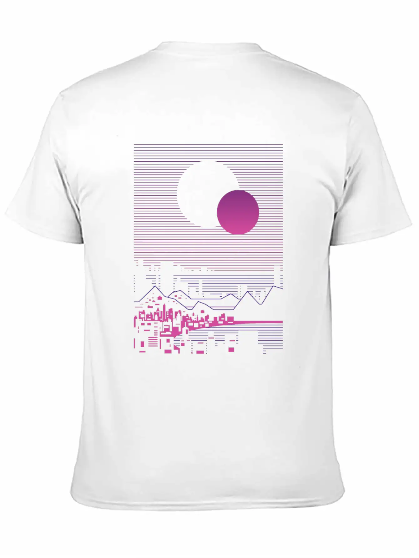 Sun And Moon Lineal Landscape Timeless Short Sleeve Tee – Comfy And Minimalist Design