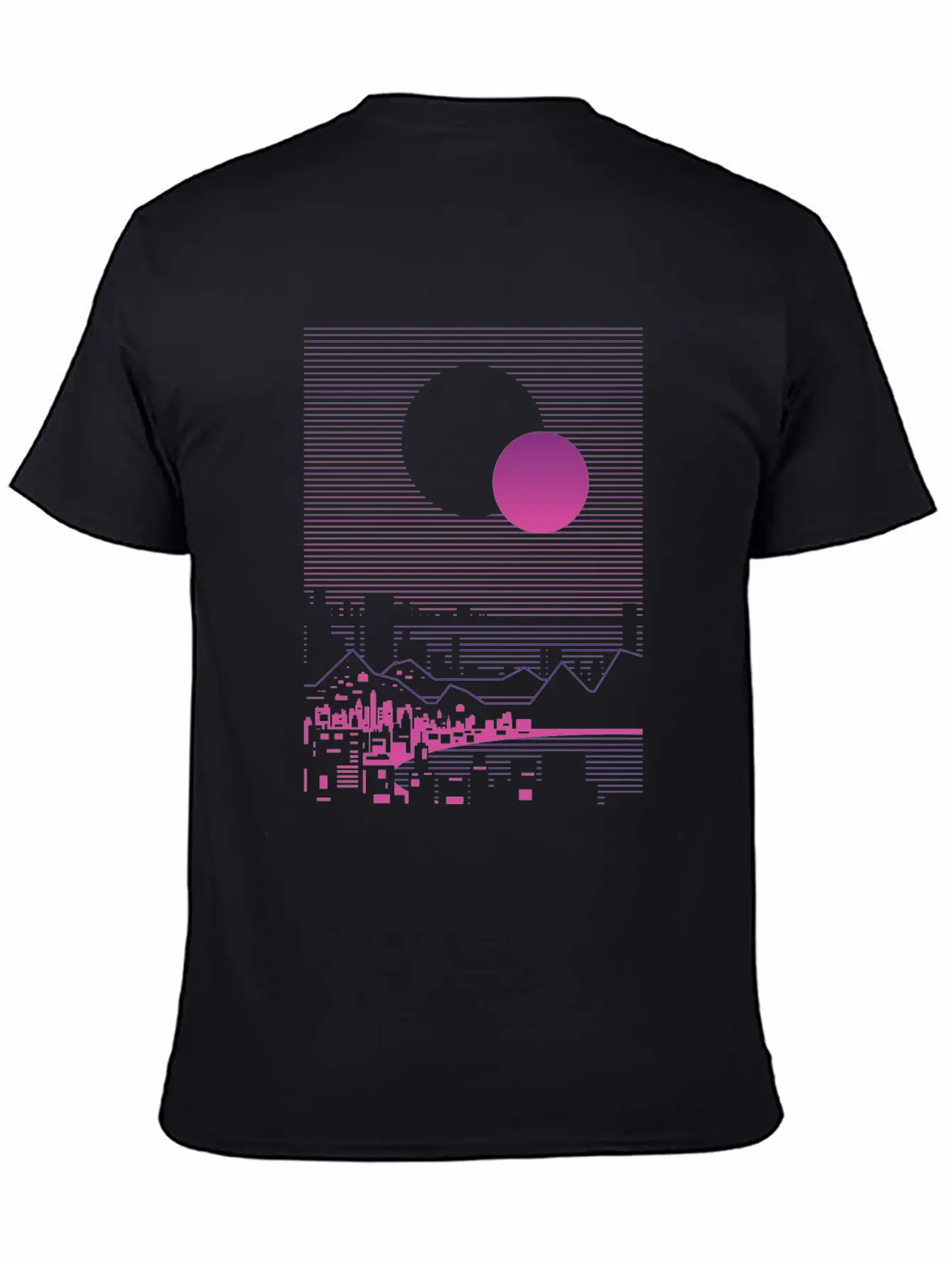 Sun And Moon Lineal Landscape Timeless Short Sleeve Tee – Comfy And Minimalist Design