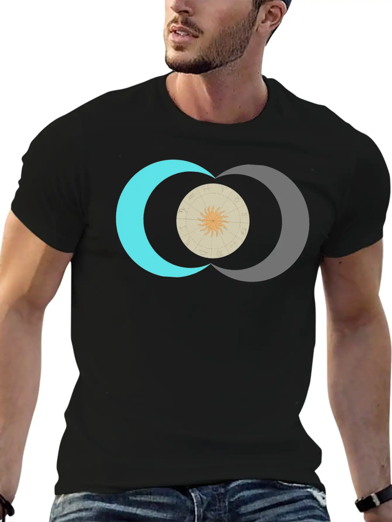 Sun And Moon Stylish Everyday T-Shirt – Unisex Basic Cotton Tee