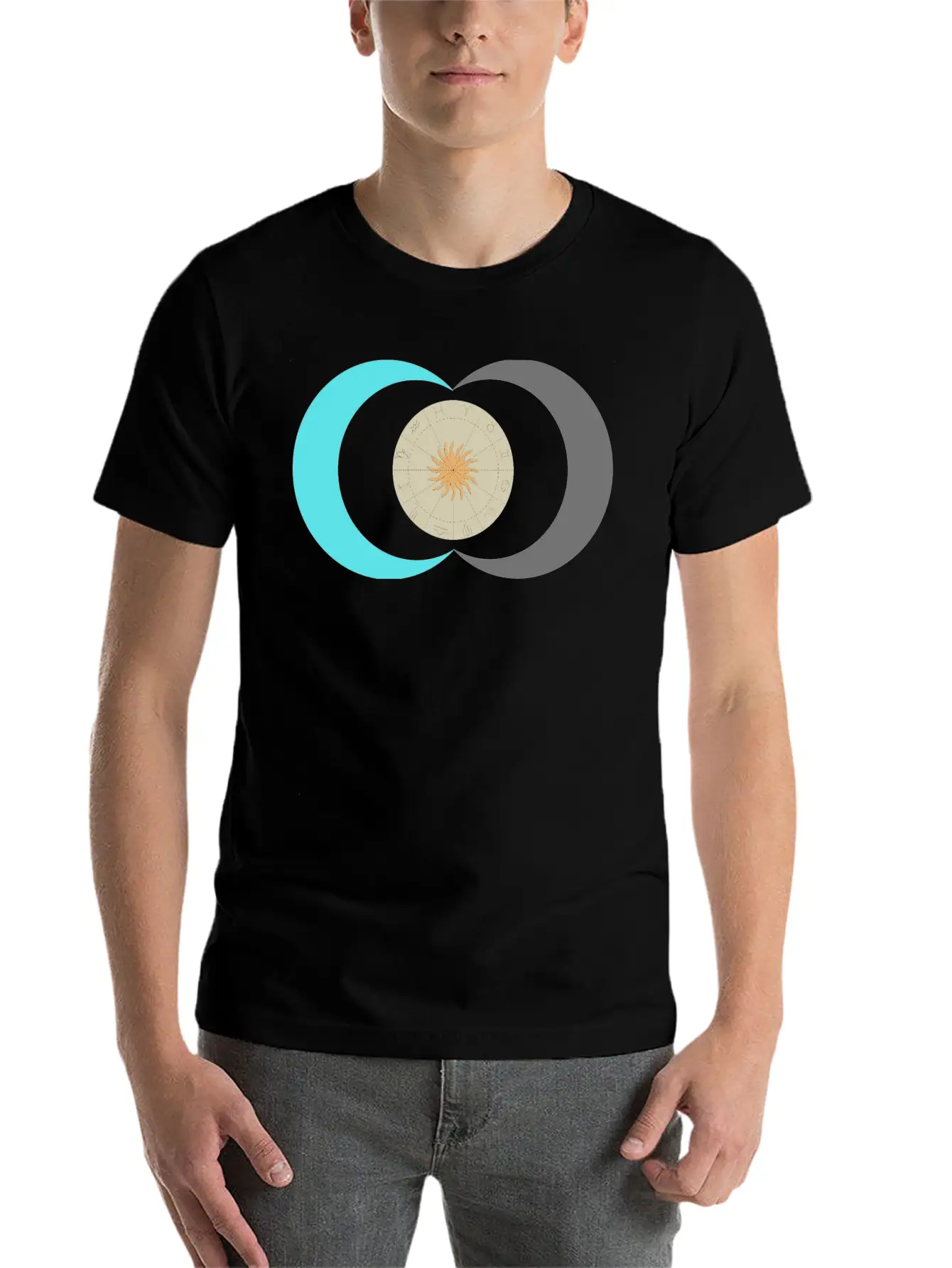 Sun And Moon Stylish Everyday T-Shirt – Unisex Basic Cotton Tee