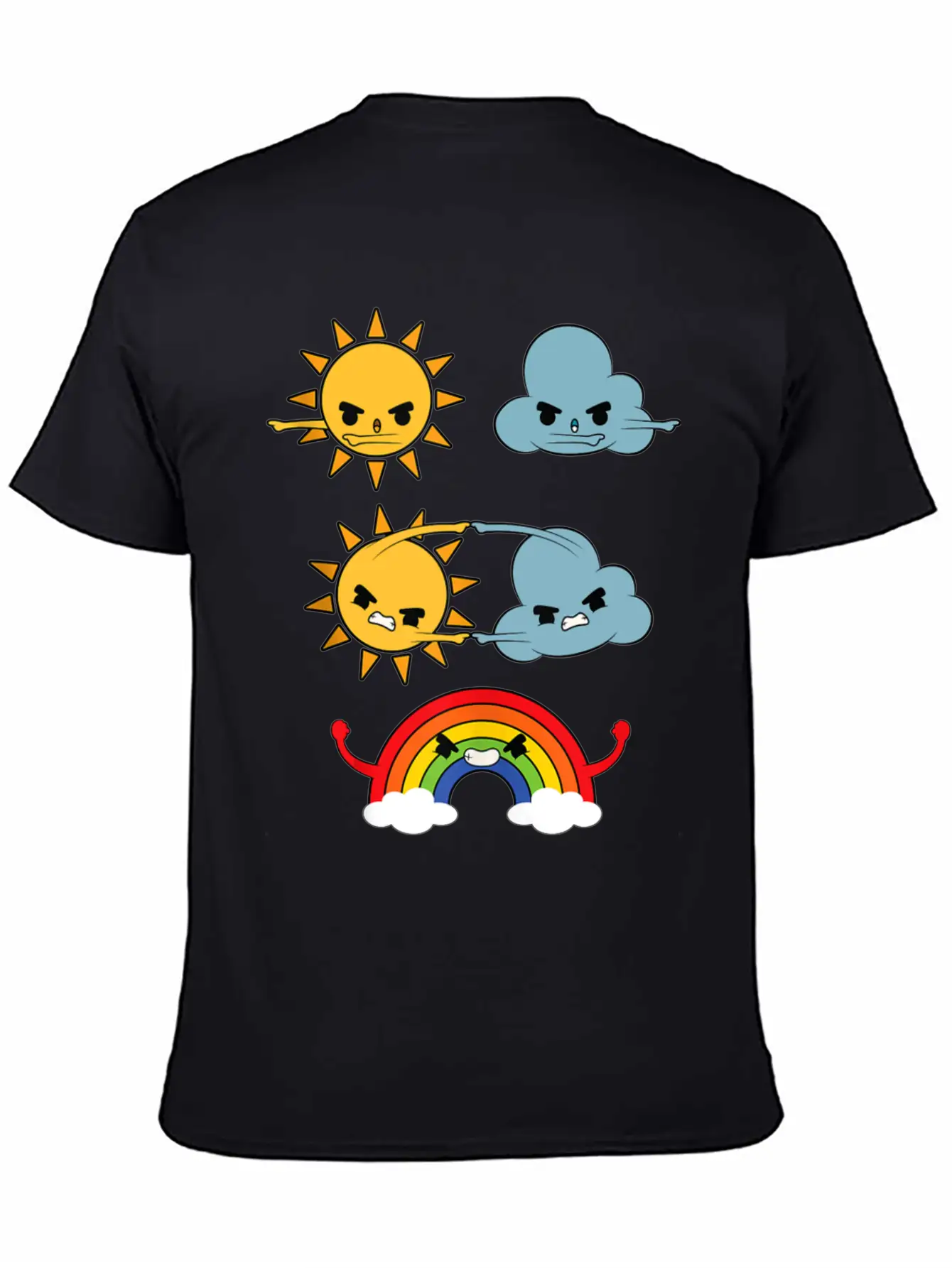 Sun Cloud Rainbow Timeless Short Sleeve Tee – Comfy And Minimalist Design