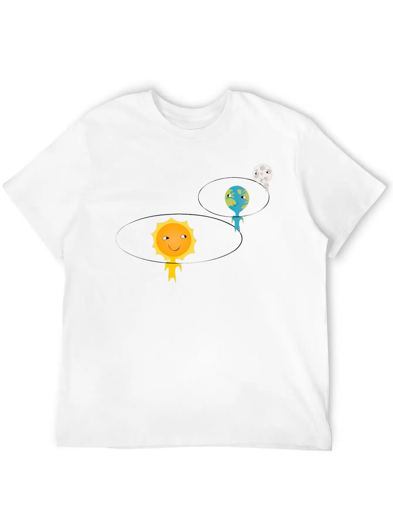 Sun, Earth And Moon Basic Graphic T-Shirt – Daily Comfort In Soft Cotton