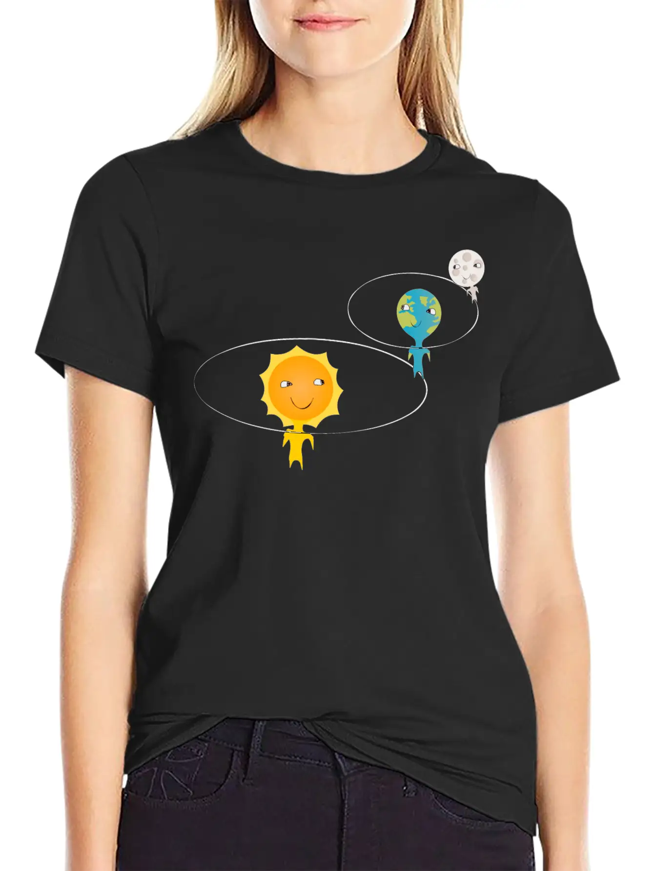 Sun, Earth And Moon Basic Graphic T-Shirt – Daily Comfort In Soft Cotton