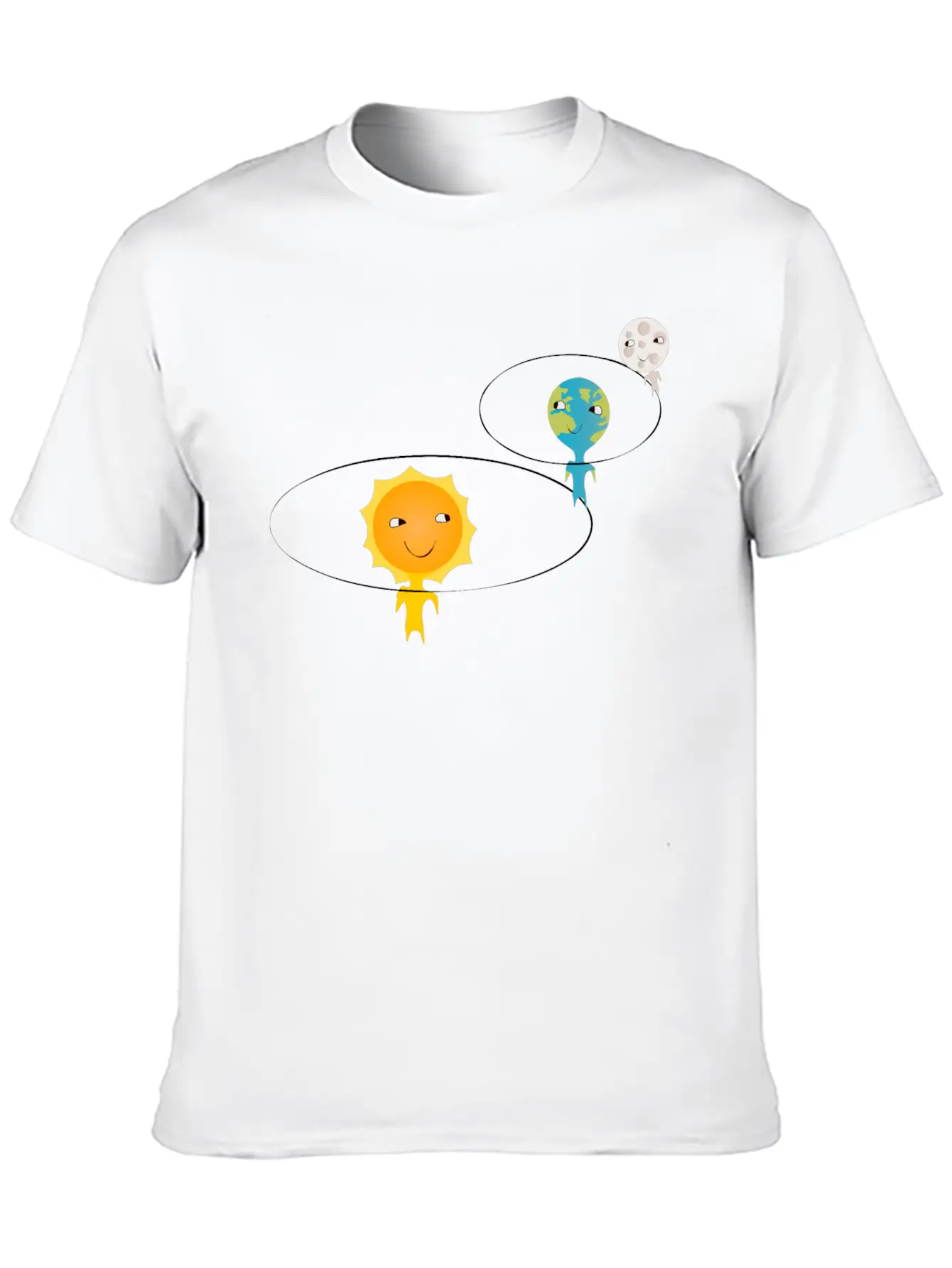 Sun, Earth And Moon Basic Graphic T-Shirt – Daily Comfort In Soft Cotton