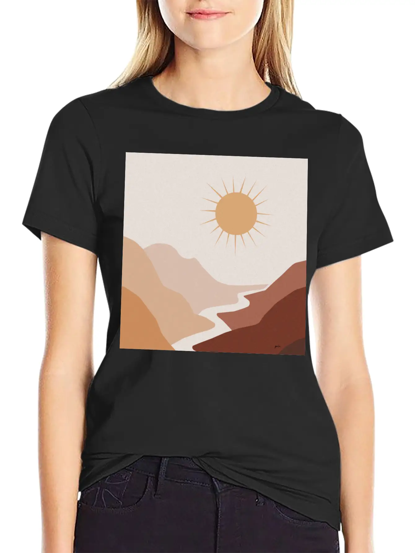 Sun Moon Boho Art 1 Unisex Short Sleeve Soft Cotton T-Shirt – Casual Everyday Wear