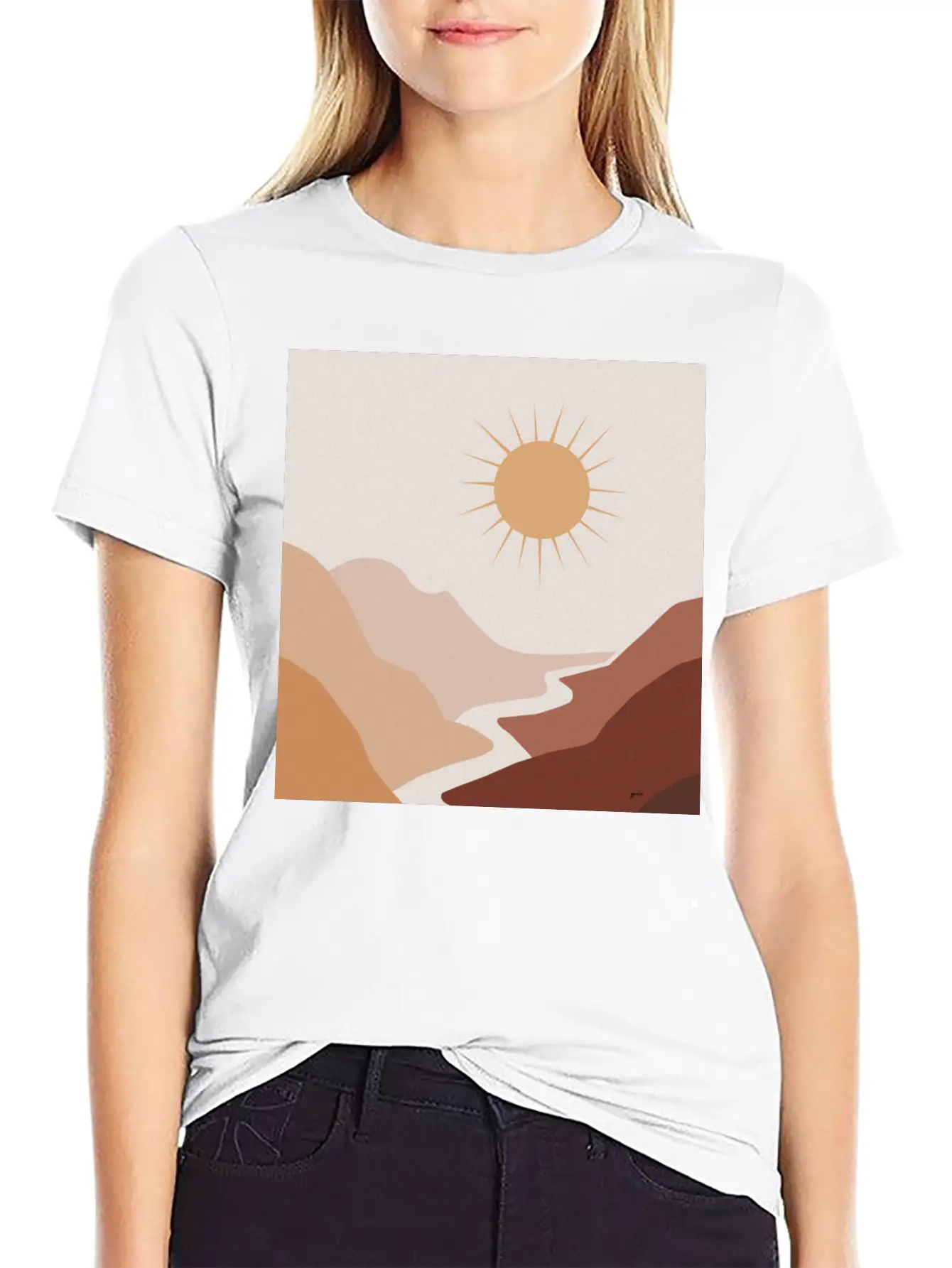 Sun Moon Boho Art 1 Unisex Short Sleeve Soft Cotton T-Shirt – Casual Everyday Wear