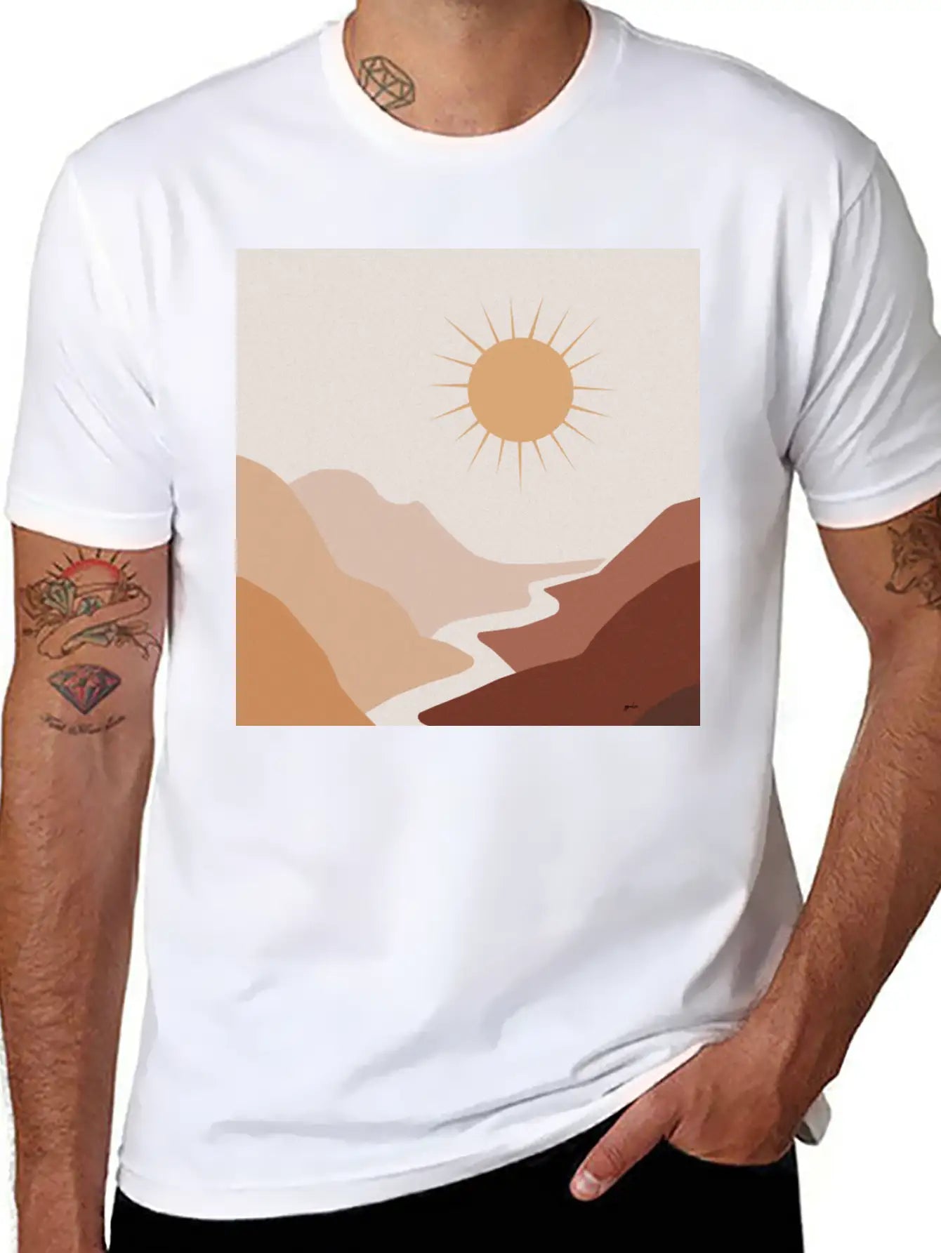 Sun Moon Boho Art 1 Unisex Short Sleeve Soft Cotton T-Shirt – Casual Everyday Wear