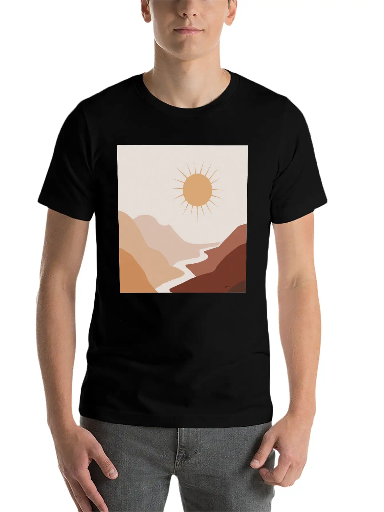 Sun Moon Boho Art 1 Unisex Short Sleeve Soft Cotton T-Shirt – Casual Everyday Wear