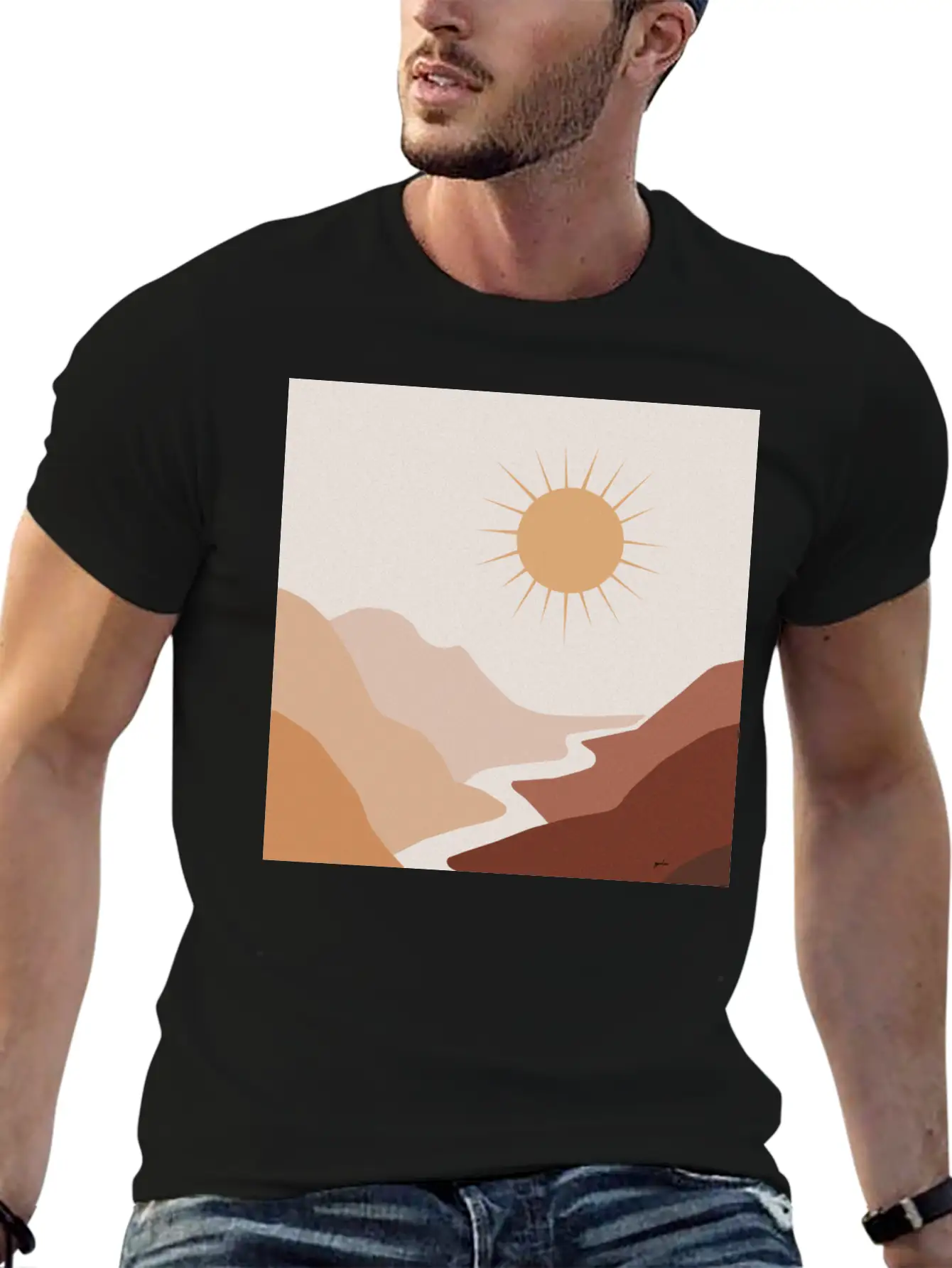 Sun Moon Boho Art 1 Unisex Short Sleeve Soft Cotton T-Shirt – Casual Everyday Wear